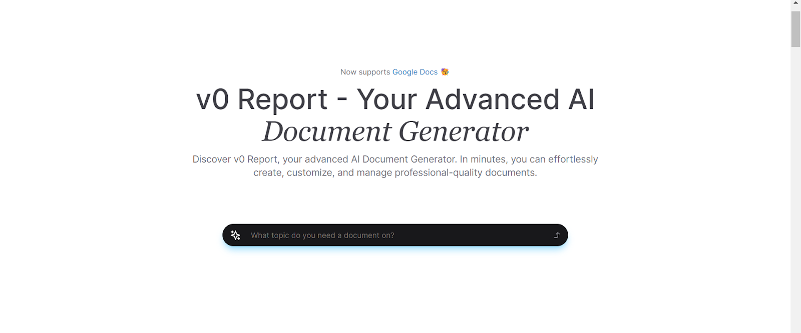 v0 Report image showing AI algorithms processing and synthesizing data from multiple academic sources.